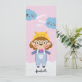 Happy Snow Day Illustration Name Bladwijzer Feestdagenkaart (Staand voorkant)