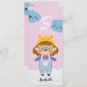 Happy Snow Day Illustration Name Bladwijzer Feestdagenkaart (Voorkant / Achterkant)