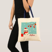 Happy Snow Owl kerstCanvas tas (Voorkant (product))