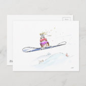 Happy Snowboarding Birthday Briefkaart (Voorkant / Achterkant)
