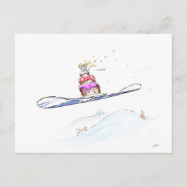 Happy Snowboarding Birthday Briefkaart