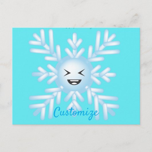 Happy Snowflake Emoticon Thunder_Cove Briefkaart (Voorkant)
