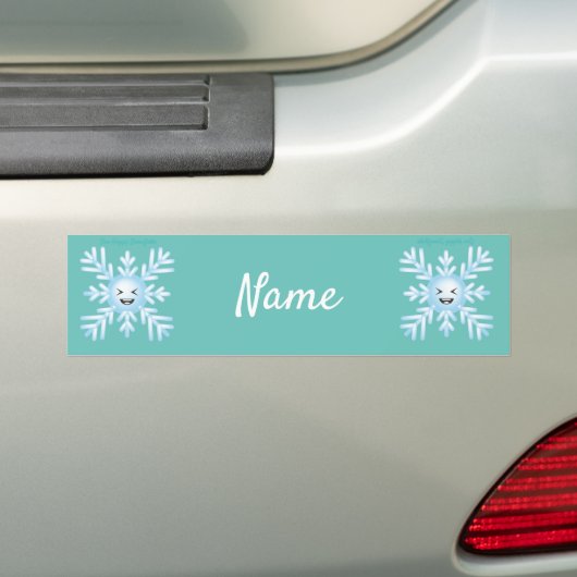 Happy Snowflake Emoticon Thunder_Cove Bumpersticker (Op auto)