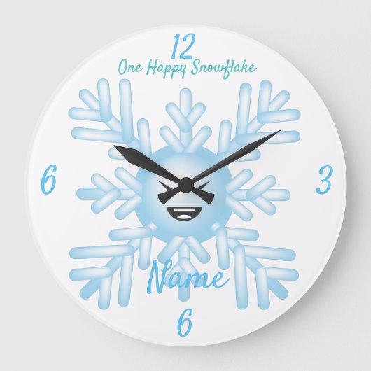Happy Snowflake Emoticon Thunder_Cove Grote Klok (Voorkant)