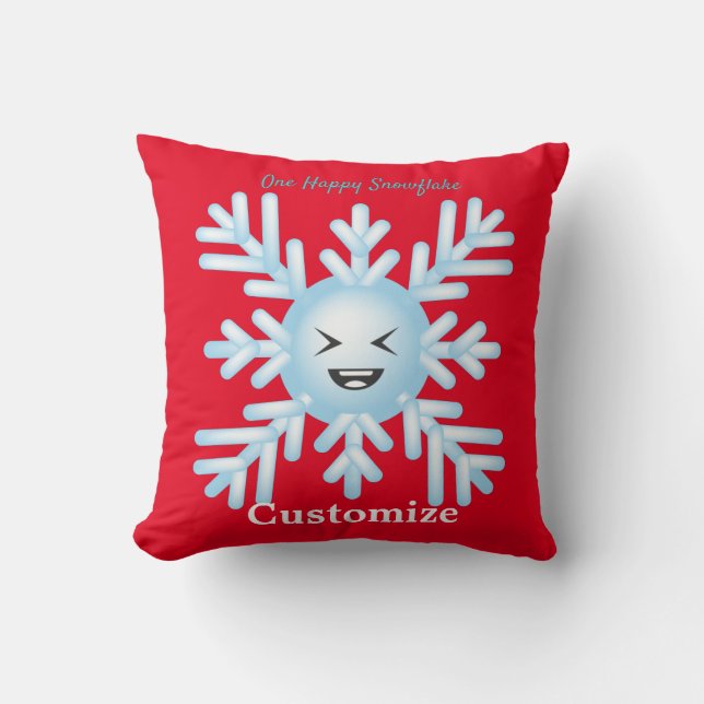 Happy Snowflake Emoticon Thunder_Cove Kussen (Voorkant)