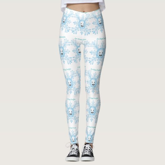 Happy Snowflake Emoticon Thunder_Cove Leggings (Voorkant)