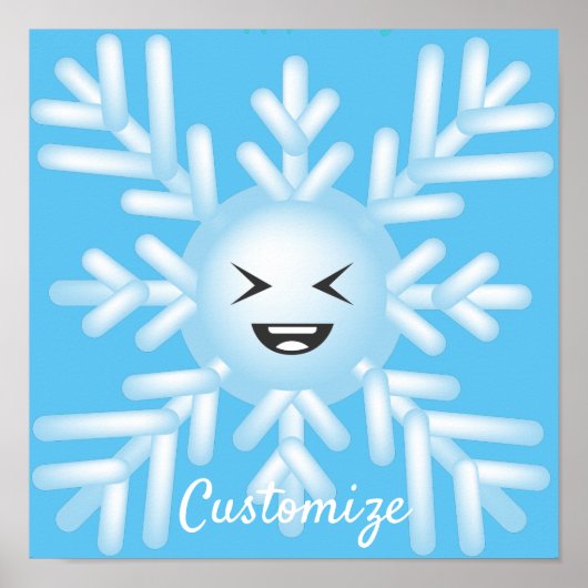Happy Snowflake Emoticon Thunder_Cove Poster (Voorkant)