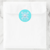 Happy Snowflake Emoticon Thunder_Cove Ronde Sticker (Tas)