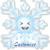 Happy Snowflake Emoticon Thunder_Cove Sticker (Voorkant)