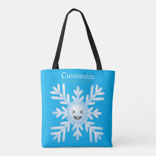Happy Snowflake Emoticon Thunder_Cove Tote Bag