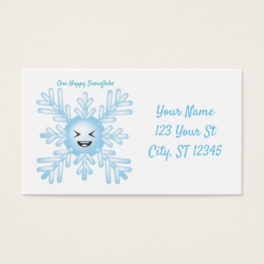 Happy Snowflake Emoticon Thunder_Cove Visitekaartje (Voorkant)