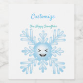 Happy Snowflake Emoticon Thunder_Cove Wijn Etiket (Enkel label)