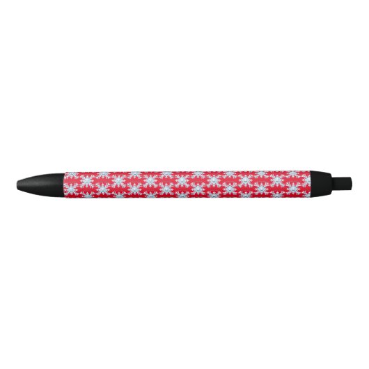 Happy Snowflake Emoticon Thunder_Cove Zwarte Inkt Pen (Voorkant)
