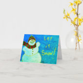Happy Snowman Abstracte Art Kaart (Gele Bloem)