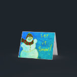 Happy Snowman Abstracte Art Kaart<br><div class="desc">Mijn abstracte schilderij van een sneeuwman maakt van deze kerstkaart een kunstwerk!</div>