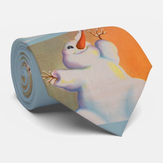 Happy Snowman begroet de ochtendprint Stropdas (Opgerold)