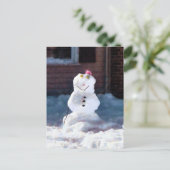 Happy Snowman Briefkaart (Staand voorkant)