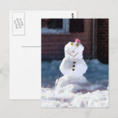 Happy Snowman Briefkaart (Voorkant / Achterkant)