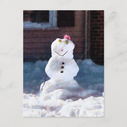 Happy Snowman Briefkaart (Voorkant)
