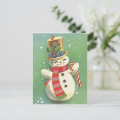 Happy Snowman Briefkaart (Staand voorkant)