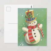 Happy Snowman Briefkaart (Voorkant / Achterkant)