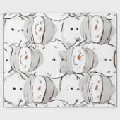 Happy Snowman Cadeaupapier (Vlak)
