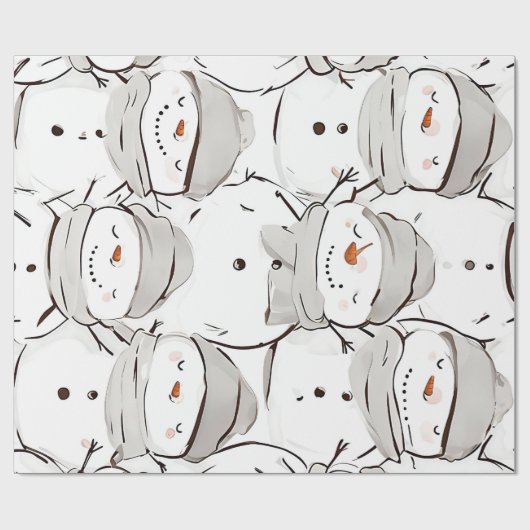 Happy Snowman Cadeaupapier (Vlak)