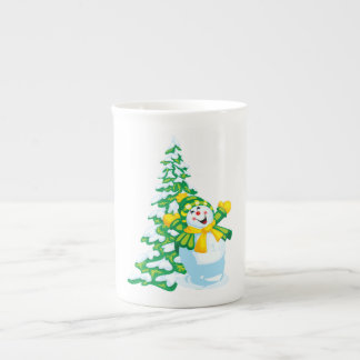 Happy Snowman Cartoon Porselein Kop