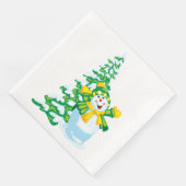 Happy Snowman Cartoon Servet (Hoek)