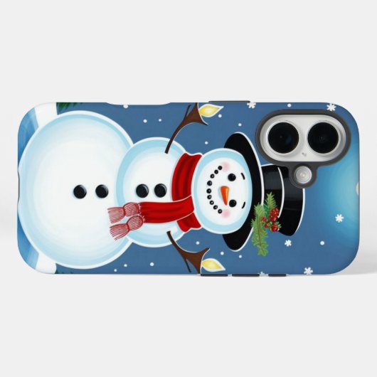 Happy Snowman Case-Mate iPhone Case (Achterkant (horizontaal))