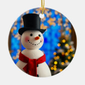 Happy Snowman Christmas Ornament (Voorkant)