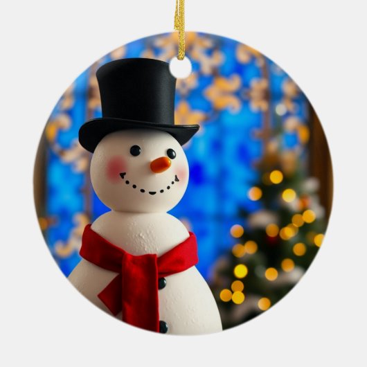 Happy Snowman Christmas Ornament  (Achterkant)