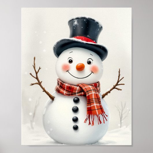 Happy Snowman Digital Poster (Voorkant)