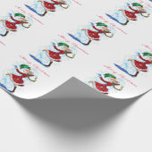 Happy Snowman en Girl Dance Tango Kerstfeest Cadeaupapier (Hoek)