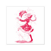 Happy Snowman en Girl Dance Tango Kerstfeest Zelfinktende Stempel (Design)