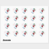 Happy Snowman en Meisje Dansers Kerst sticker (Vel)