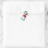 Happy Snowman en Meisje Dansers Kerst sticker (Tas)
