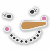 Happy Snowman Face kerstfeestdag Sticker (Voorkant)