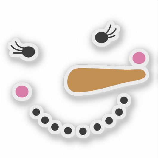 Happy Snowman Face kerstfeestdag Sticker (Voorkant)