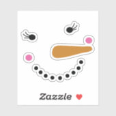 Happy Snowman Face kerstfeestdag Sticker (Vel)