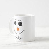 Happy Snowman Face Mok persoonlijke naam koffie (Voorkant links)