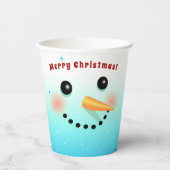 Happy Snowman Face Papieren Bekers (Voorkant)