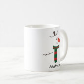 Happy Snowman Face Personal Name Holiday Koffiemok (Voorkant rechts)