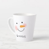 Happy Snowman Face Personal Name Holiday Latte Mok (Linkerhoek)