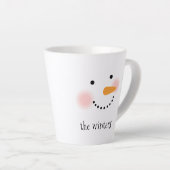 Happy Snowman Face Personal Name Holiday Latte Mok (Rechterhoek)