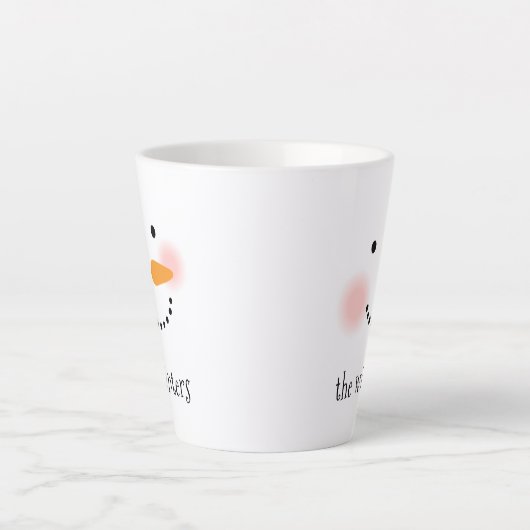 Happy Snowman Face Personal Name Holiday Latte Mok (Voorkant)