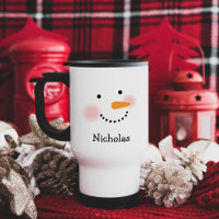 Happy Snowman Face Personal Name Holiday