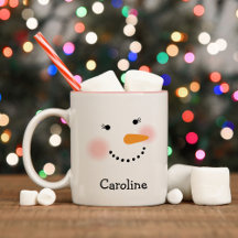 Happy Snowman Face Personal Name Holiday