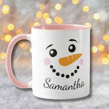 Happy Snowman Face Persoonlijke naam Kerstmis