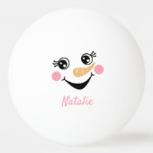Happy Snowman Face Persoonlijke naam Pingpongbal (Voorkant)